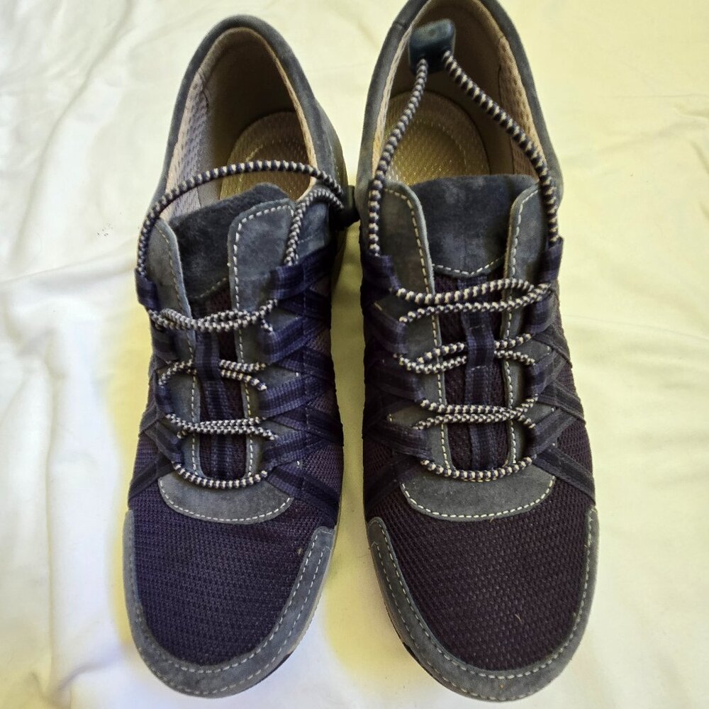 DANSKO NAVY SUEDE SNEAKERS, SIZE 10